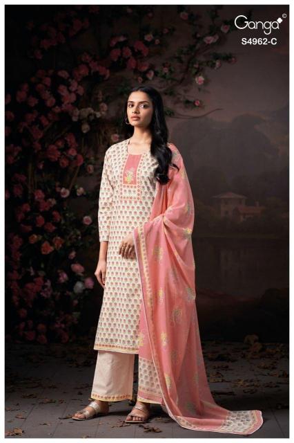 Ganga hiranshi 4962 catalogue dress material online wholesale